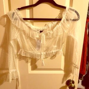 Pacsun lace off the shoulder crop top